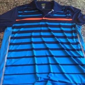 Greg Norman blue striped golf shirt 2/$25